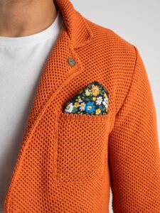 V2 Giacca in maglia leggera in cotone con pochette GUOPE Coccio2