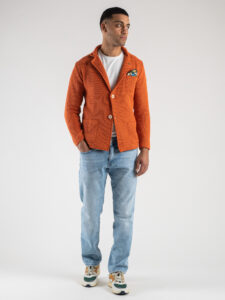 V2 Giacca in maglia leggera in cotone con pochette GUOPE Coccio4