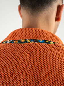 V2 Giacca in maglia leggera in cotone con pochette GUOPE Coccio5