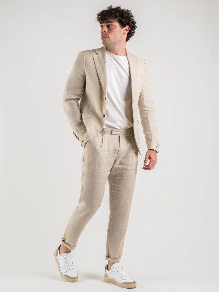 ALTATENSIONE Giacca da abito 100 Lino a due bottoni 1252F WESTON Beige 2 1 Abiti