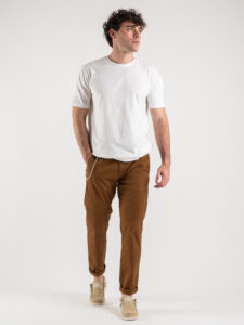 ALTATENSIONE Pantalone chinos basico con catenella rimovibile BAGGIO Coccio (6)