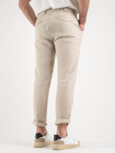 ALTATENSIONE Pantalone da abito 100% Lino con pinces 2225MP WESTON Beige (4)