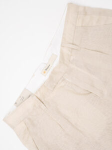 ALTATENSIONE Pantalone da abito 100% Lino con pinces 2225MP WESTON Beige (6)