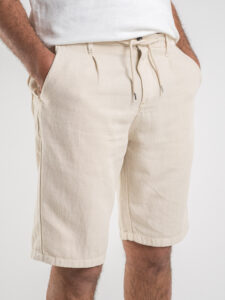 BERNA Bermuda con coulisse in misto lino 230155 Beige1