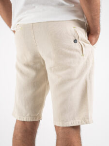 BERNA Bermuda con coulisse in misto lino 230155 Beige2