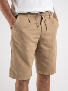 BERNA Bermuda con coulisse in misto lino 230155 Coloniale2