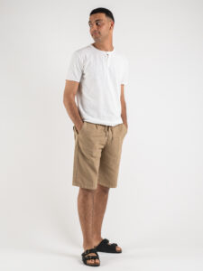BERNA Bermuda con coulisse in misto lino 230155 Coloniale3