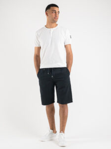 BERNA Bermuda con coulisse in misto lino 230155 Navy223