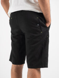 BERNA Bermuda con coulisse in misto lino 230155 Nero221