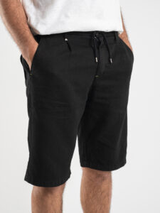 BERNA Bermuda con coulisse in misto lino 230155 Nero223