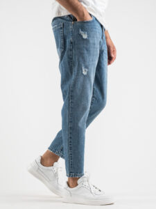 BERNA Jeans carrot con piccole rotture 220315 Blu2