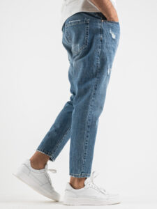 BERNA Jeans carrot con piccole rotture 220315 Blu3
