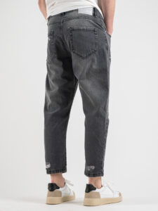 BERNA Jeans carrot slavato con rotture 220312 Grigio6