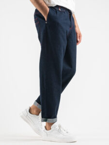 BERNA Jeans gamba morbida con pinces 220202 Blu Denim4