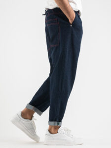 BERNA Jeans gamba morbida con pinces 220202 Blu Denim7