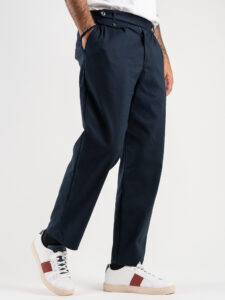 BERNA Pantalone da abito vestibilità morbida 220182 Blu (7)