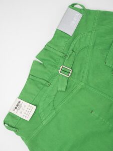 BERNA Pantalone over rigato con pinces 223220 Verde Bandiera (1)