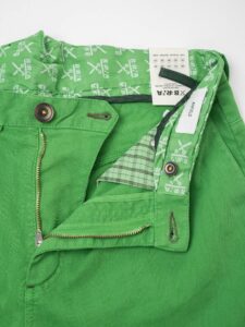 BERNA Pantalone over rigato con pinces 223220 Verde Bandiera (2)