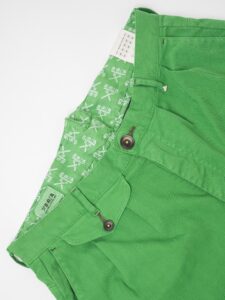 BERNA Pantalone over rigato con pinces 223220 Verde Bandiera (3)
