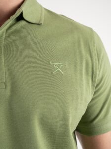 BERNA Polo basica in cotone con cucitura logo 220007 Verde3