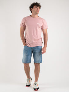 BERNA T-shirt basica con stampa logo sul cuore 230117 Polvere (2)