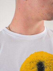 BERNA T-shirt con stampa frontale e spacchi laterali 230441 Bianca4
