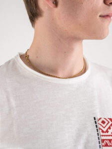 BERNA T-shirt in cotone con taschino stampa tartaruga 230074 Bianca2