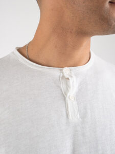 BERNA T-shirt serafino in cotone 230189 Bianca2