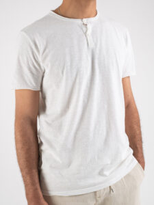 BERNA T-shirt serafino in cotone 230189 Bianca4