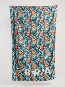 BERNA Telo mare con stampa pesci 230070 Azzurro