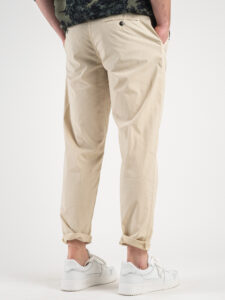 BL11 Pantalone cropped in cotone leggero con laccio in vita e pinces PIPPO Beige4