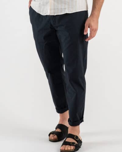 BL11 Pantalone cropped in cotone leggero con laccio in vita e pinces PIPPO Blu3 1 Nuovi Arrivi