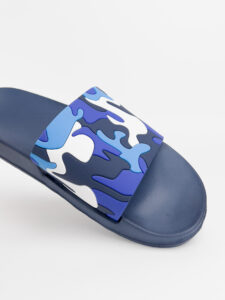 Ciabatta in gomma stampata camouflage 7427 Blu1