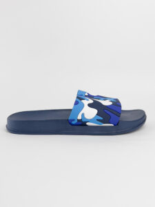 Ciabatta in gomma stampata camouflage 7427 Blu2