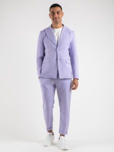 ESTASI Abito intero leggero in poliviscosa con giacca a due bottoni e pantalone slim fit BARCELLONA Lilla1