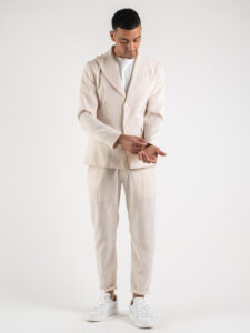 ESTASI Abito intero leggero in poliviscosa con giacca a due bottoni e pantalone slim fit BARCELLONA Panna7