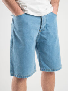 ESTASI Bermuda in jeans con bottoni e senza rotture POGBA Azzurro1