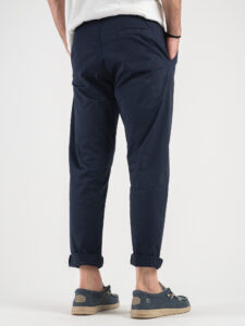 ESTASI Pantalone comodissimo leggero con pinces ed elastico in vita BECKHAM Blu4