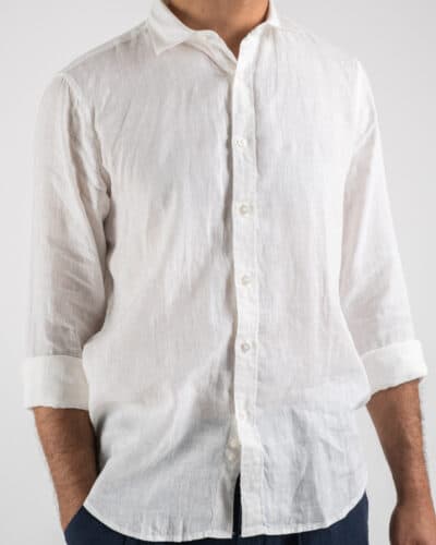 GIANNI LUPO Camicia basica in lino con colletto GL7619S Bianca4 Home