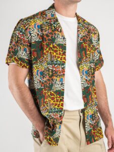 GIANNI LUPO Camicia mezza manica fantasia animalier GL7727S Black3