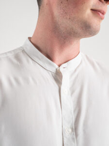 GIANNI LUPO Camicia morbida con collo a coreana GL7676S Bianca1