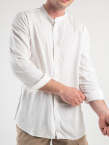 GIANNI LUPO Camicia morbida con collo a coreana GL7676S Bianca3
