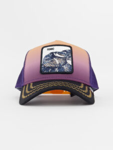 GOORIN BROS Cappellino limited edition sfumato con retina viola e patch bianca stampa Serpente TOXIC2