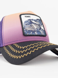 GOORIN BROS Cappellino limited edition sfumato con retina viola e patch bianca stampa Serpente TOXIC3