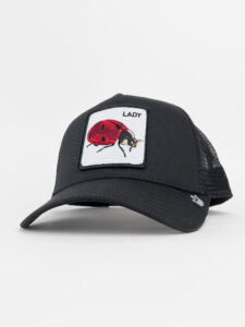 GOORIN BROS Cappellino nero con retina nera e pacth bianca stampa coccinella CP LADY