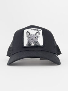 GOORIN BROS Cappellino nero con retina nera e patch bianca stampa Bulldog Francese FRENCHIE1