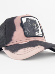 GOORIN BROS Cappellinolimited edition tie dye nero con patch bianca stampa pantera PANTHER2