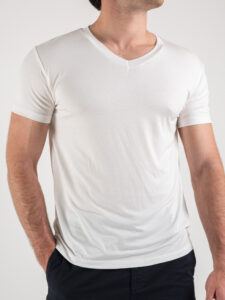IIMPERIAL T-shirt morbida in viscosa con scollo a v TO97FDJ Bianca (3)