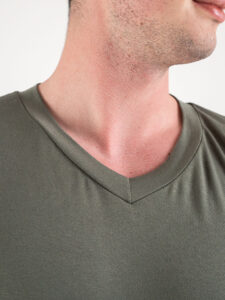 IIMPERIAL T-shirt morbida in viscosa con scollo a v TO97FDJ Militare (1)