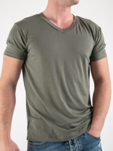 IIMPERIAL T-shirt morbida in viscosa con scollo a v TO97FDJ Militare (4)